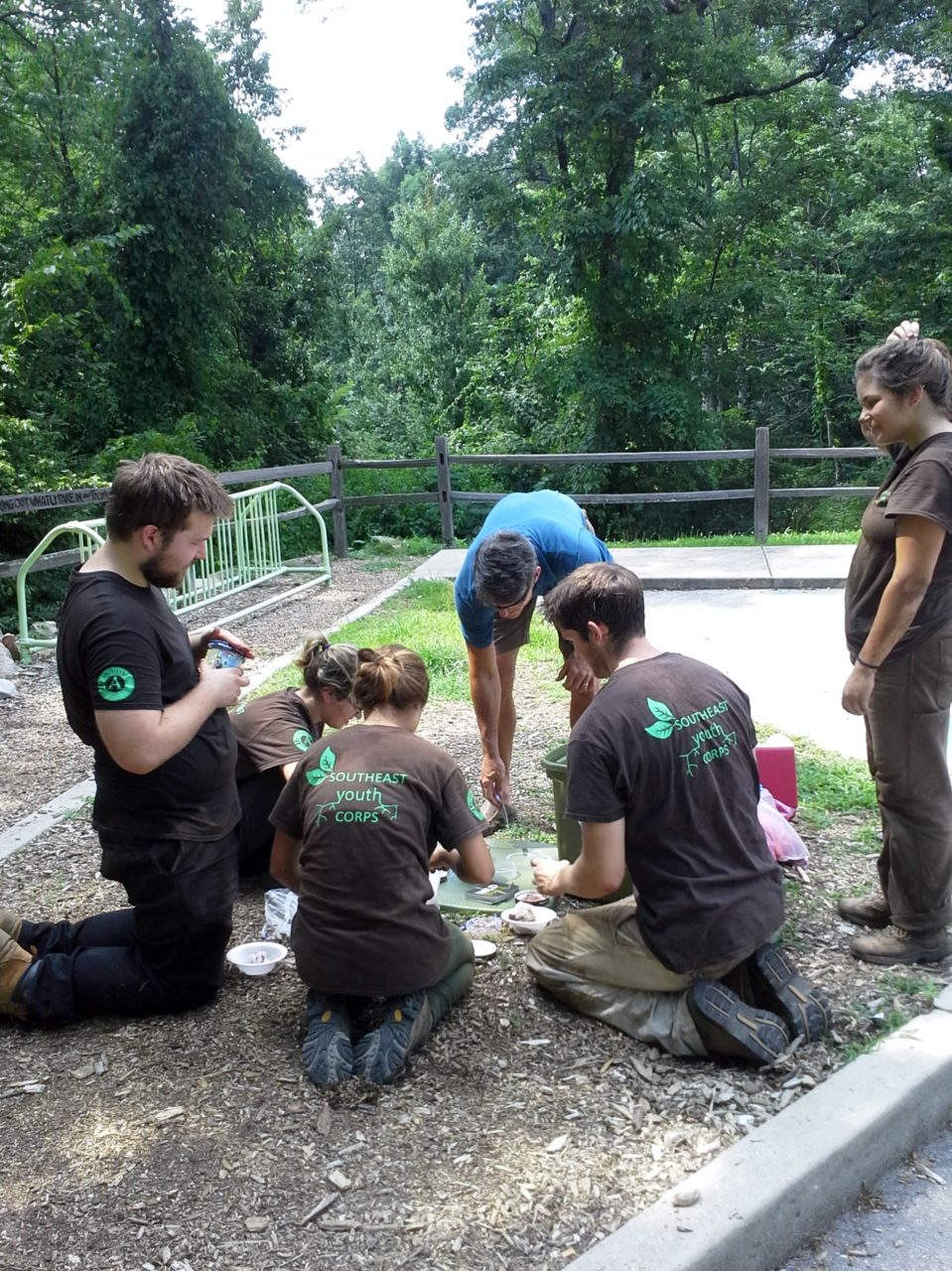 The Southeast Youth Corps plans the work for Rainbow Lake.